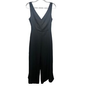 Dress Forum Los‎ Angeles Black V-Neck Sleeveless Wide Leg Jumpsuit Medium M